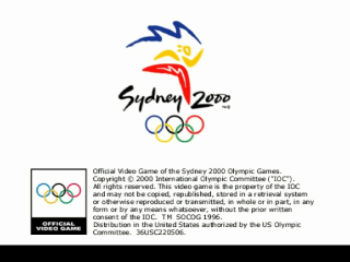 Sydney 2000 title screen for Playstation